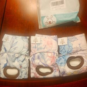 NEW Cutebone Just for your Pet Reusable Dog Diapers 3 Pack Size XS